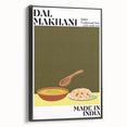 Black and white framed canvas depicting vintage poster art of various food dishes, suitable for bedroom wall decor.