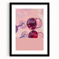 Extra large abstract art print depicting colorful, textured shapes on a black framed canvas, ideal for living room decor.