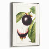Landscape art painting of colorful fruits on a black background, framed canvas, ideal for kitchen wall decor.