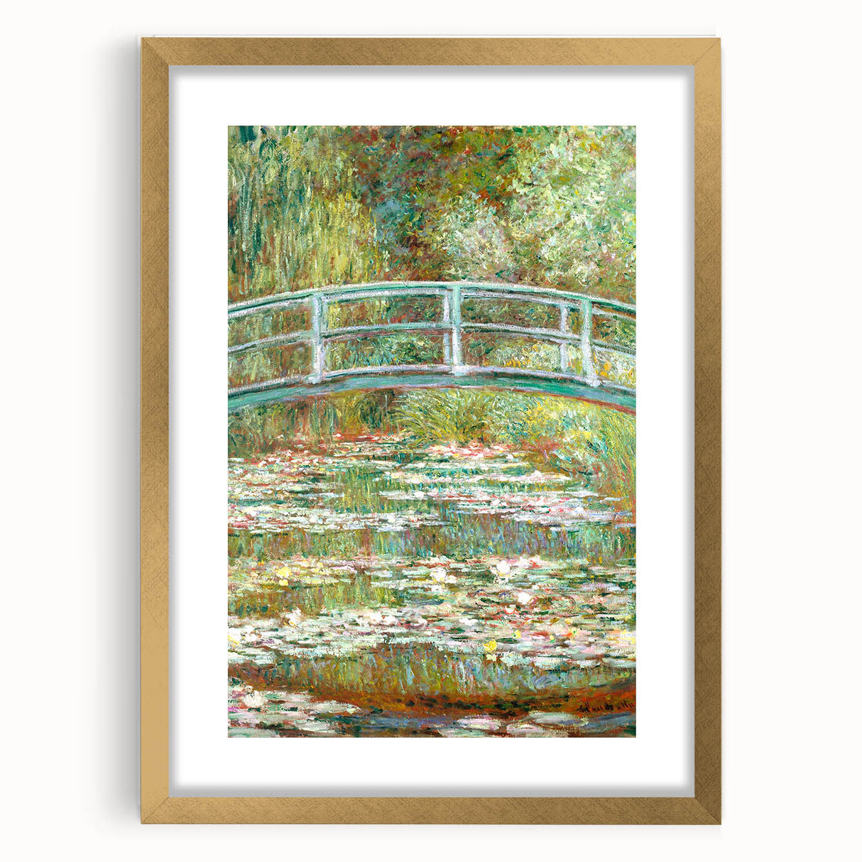 Claude Monet's Bridge over a Pond of Water Lilies - Serene Impressionist Art