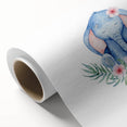 Nursery Wall Art – Meditative Elephant and Floral Watercolor Print