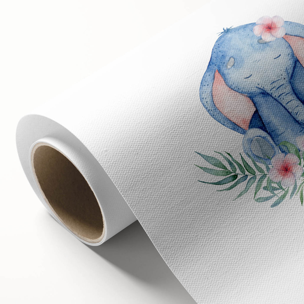 Nursery Wall Art – Meditative Elephant and Floral Watercolor Print