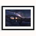 Landscape bridge frame featuring a sleek black mat, showcasing a modern design that enhances decor. Ideal for displaying artwork or photos in contemporary interiors.