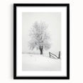 Black-framed landscape art showcasing a serene countryside scene with vibrant green fields and a clear blue sky, ideal for home decor or office ambiance.