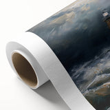 Rolled canvas showcasing a vibrant landscape design with rich colors and intricate details, elegantly packaged in a durable cardboard tube for protection. Perfect for home decor enthusiasts seeking unique wall art.