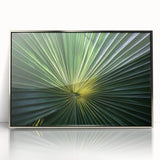 Mid-century modernist art of florals in muted tones on a framed acrylic, ideal for nursery wall art.