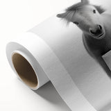 Adorable Pony Bathroom Wall Art - Modern Black and White Decor