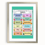 Months of the Year - Kids Educational Wall Art Learning Print