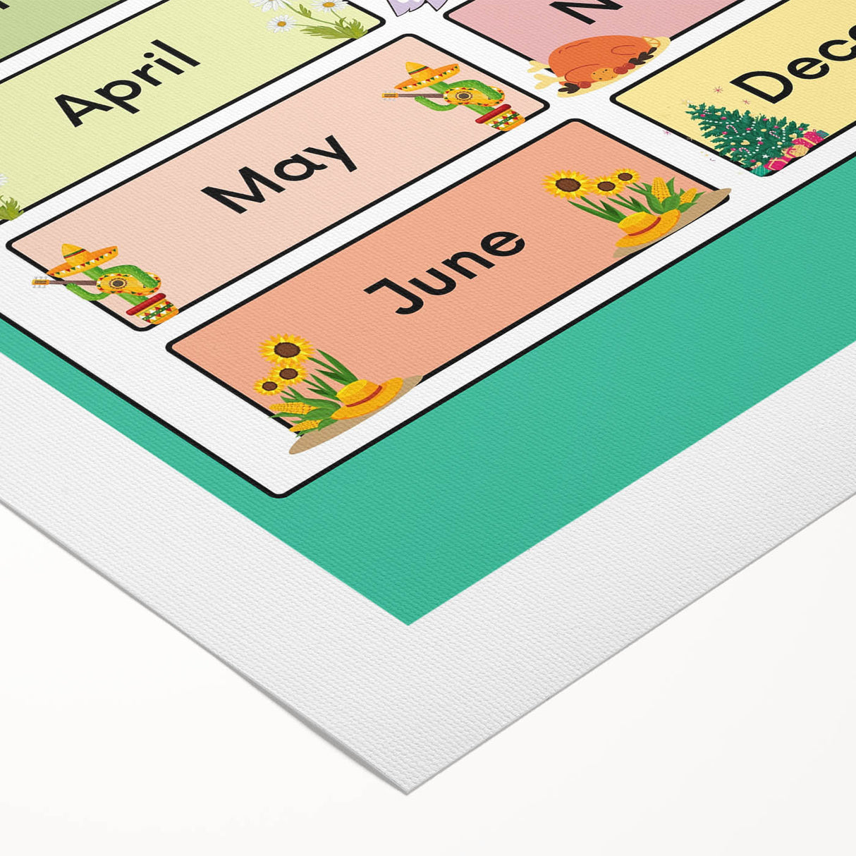 Months of the Year - Kids Educational Wall Art Learning Print