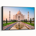 Black and white framed canvas depicting a vintage Indian landscape, ideal for bedroom wall art.