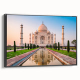 Black and white framed canvas depicting a vintage Indian landscape, ideal for bedroom wall art.
