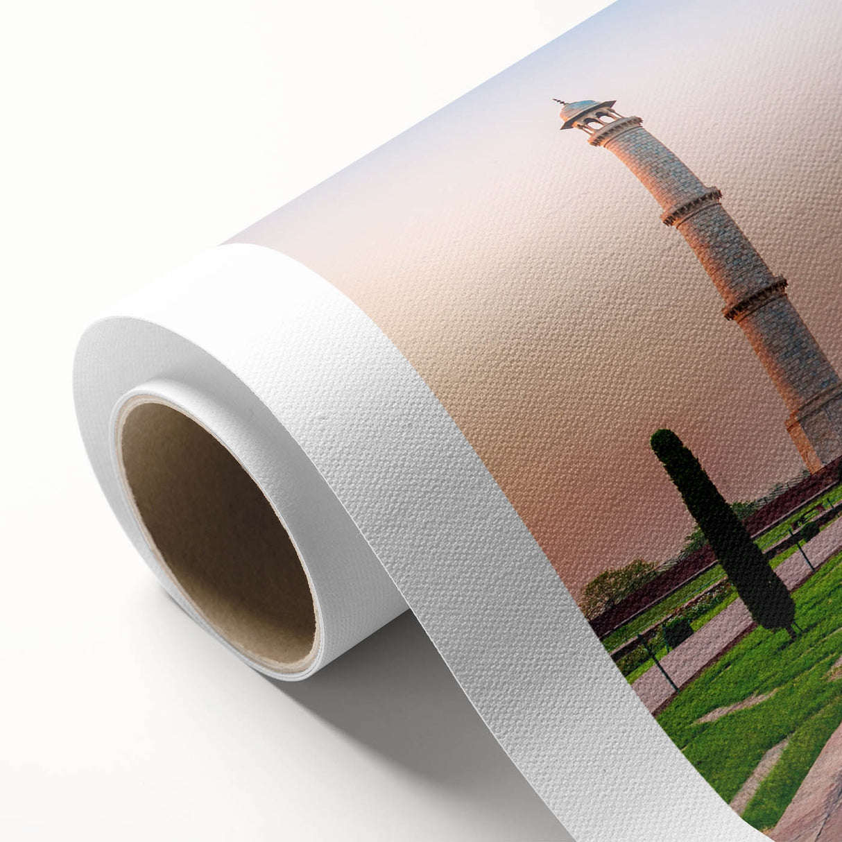Art Deco poster of an Indian landscape in soft pastel shades on rolled canvas, ideal for nursery wall art.