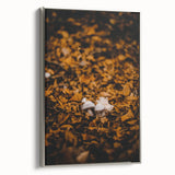 Framed canvas featuring a vintage landscape art painting of fall trees in vibrant autumn colors, ideal for living room decor.