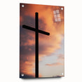 Large abstract wall art in vibrant spring hues on acrylic glass, ideal for bedroom or dining room decor.