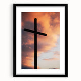 Extra large abstract art print with vibrant, colorful textures on a black framed canvas, ideal for living room decor.