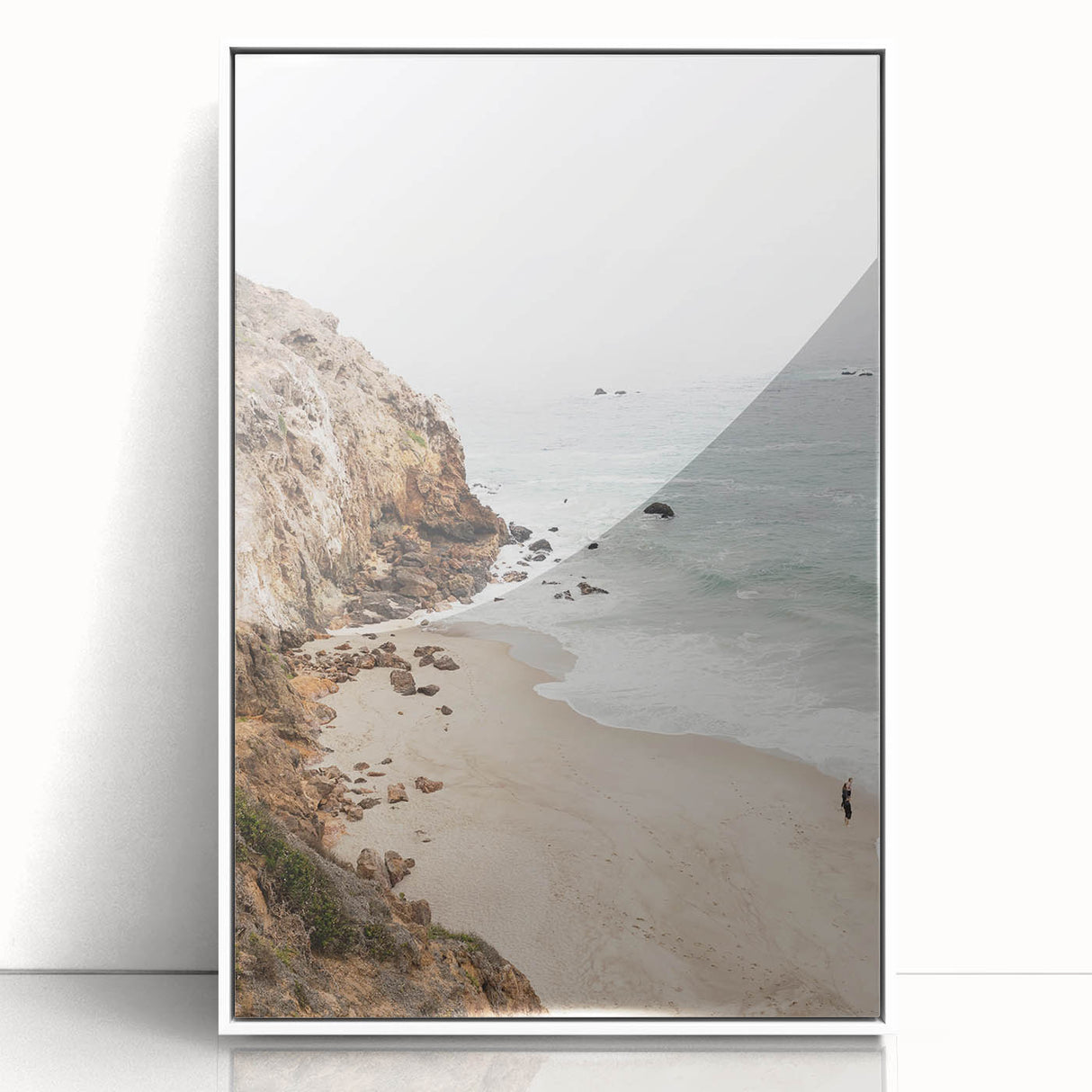 Art deco poster of a stylized summer scene in vibrant colors on white acrylic, ideal for nursery wall art.
