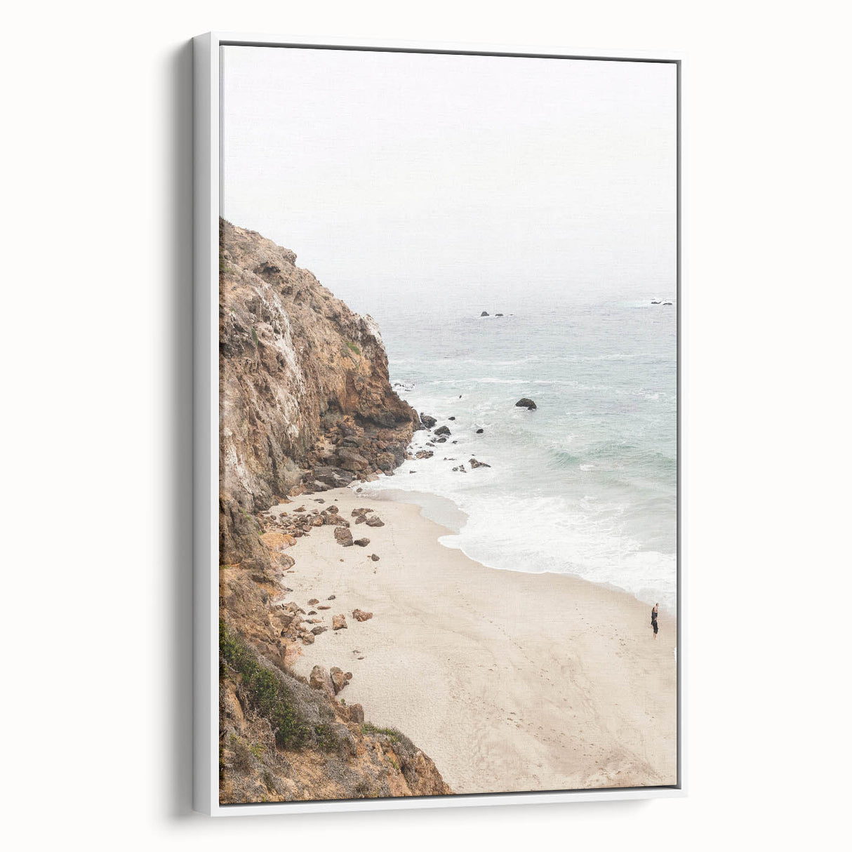 Vintage poster art featuring a colorful, abstract summer scene on a large framed canvas, ideal for living room decor.