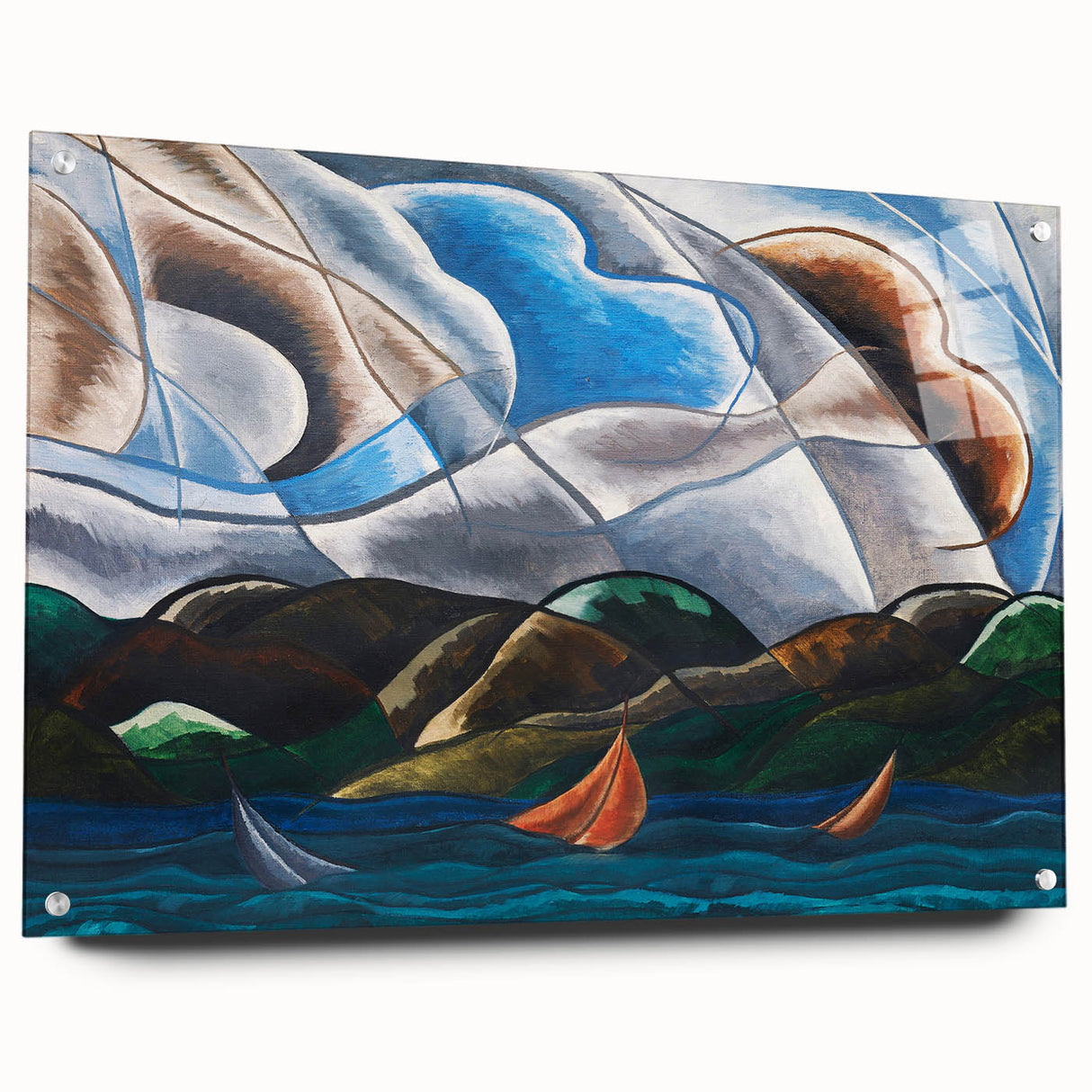 Clouds and Water" Abstract Modern Art - Contemporary Coastal Decor