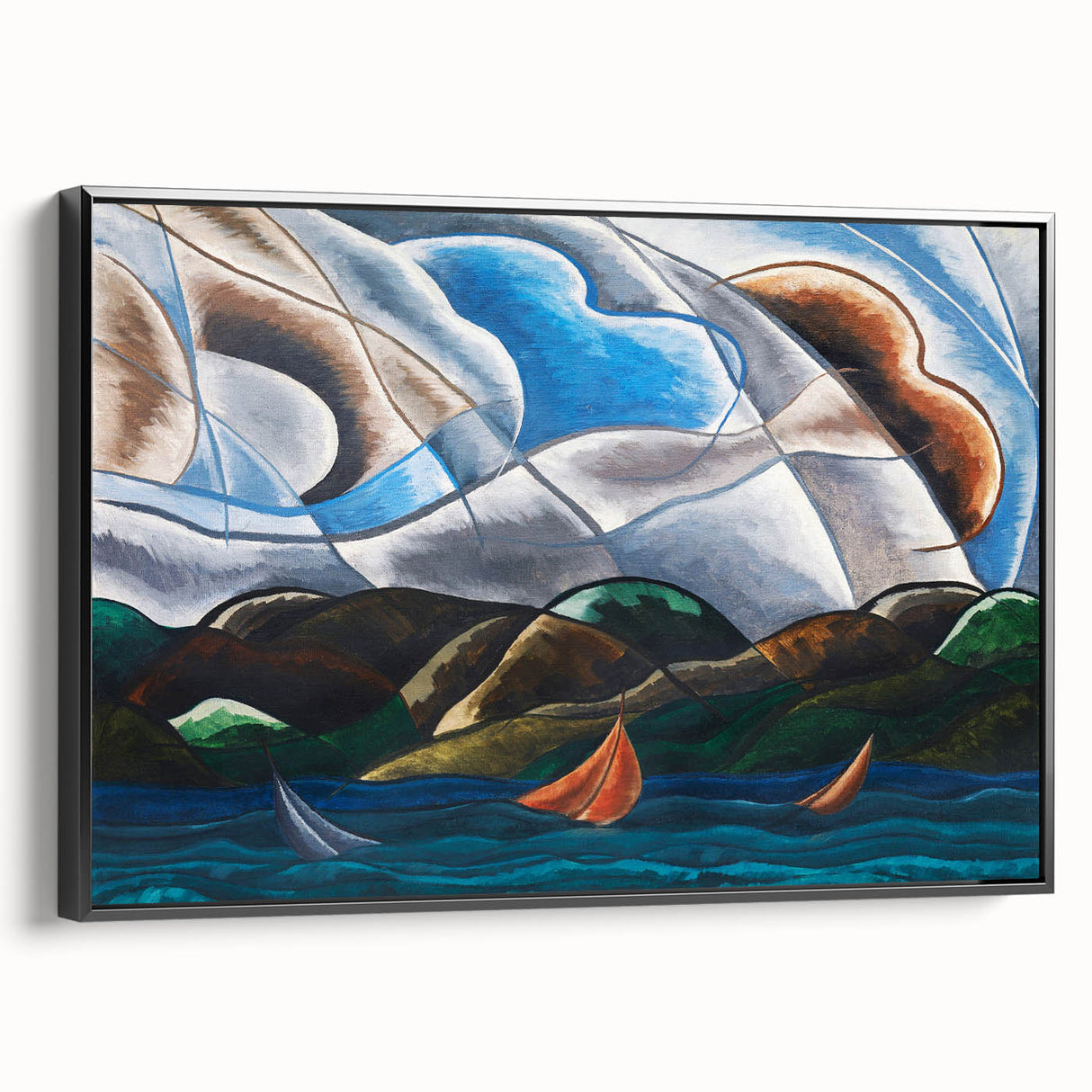 Clouds and Water" Abstract Modern Art - Contemporary Coastal Decor