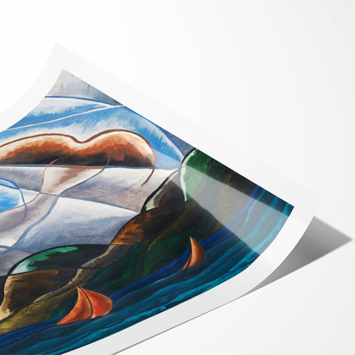 Clouds and Water" Abstract Modern Art - Contemporary Coastal Decor