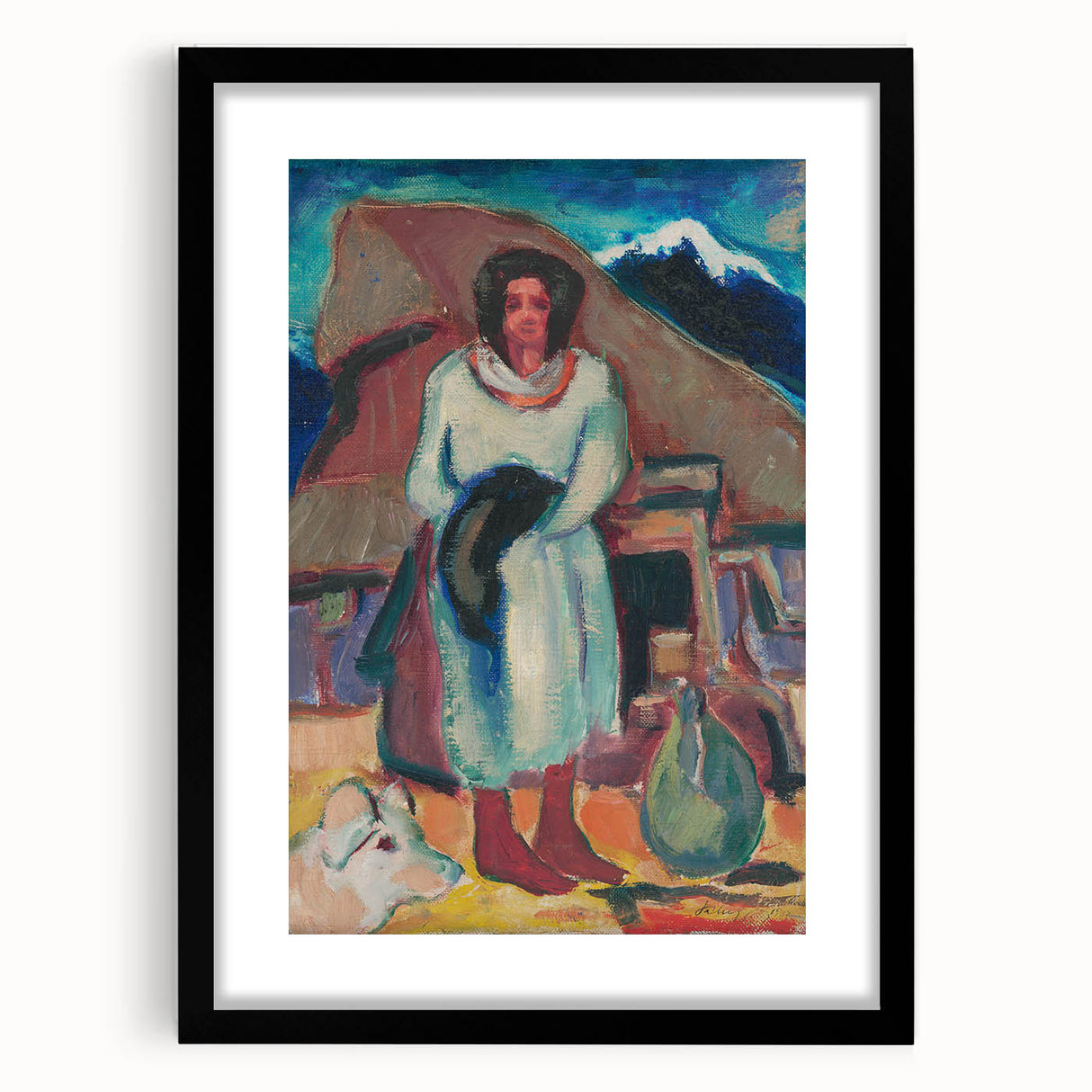 Modern Wall Art - Vibrant Village Scene with Abstract Appeal