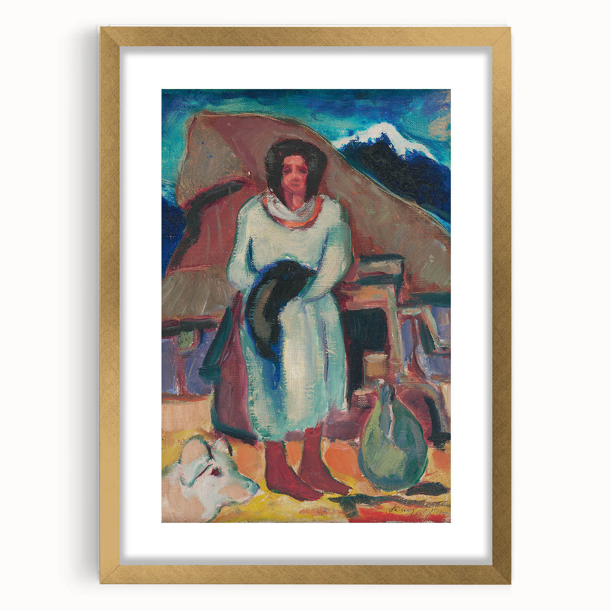 Modern Wall Art - Vibrant Village Scene with Abstract Appeal