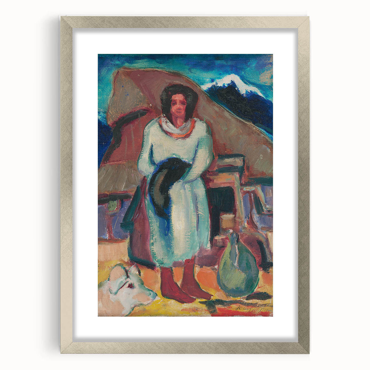 Modern Wall Art - Vibrant Village Scene with Abstract Appeal