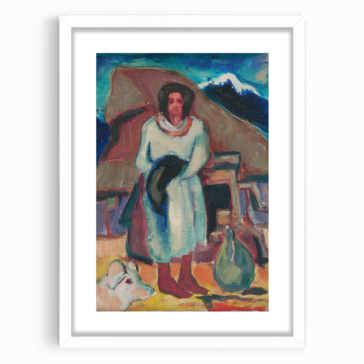 Modern Wall Art - Vibrant Village Scene with Abstract Appeal