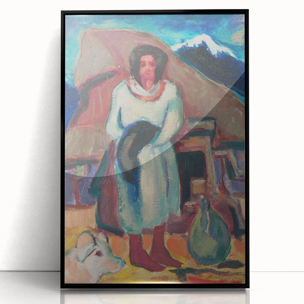 Modern Wall Art - Vibrant Village Scene with Abstract Appeal