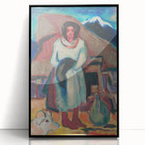 Modern Wall Art - Vibrant Village Scene with Abstract Appeal