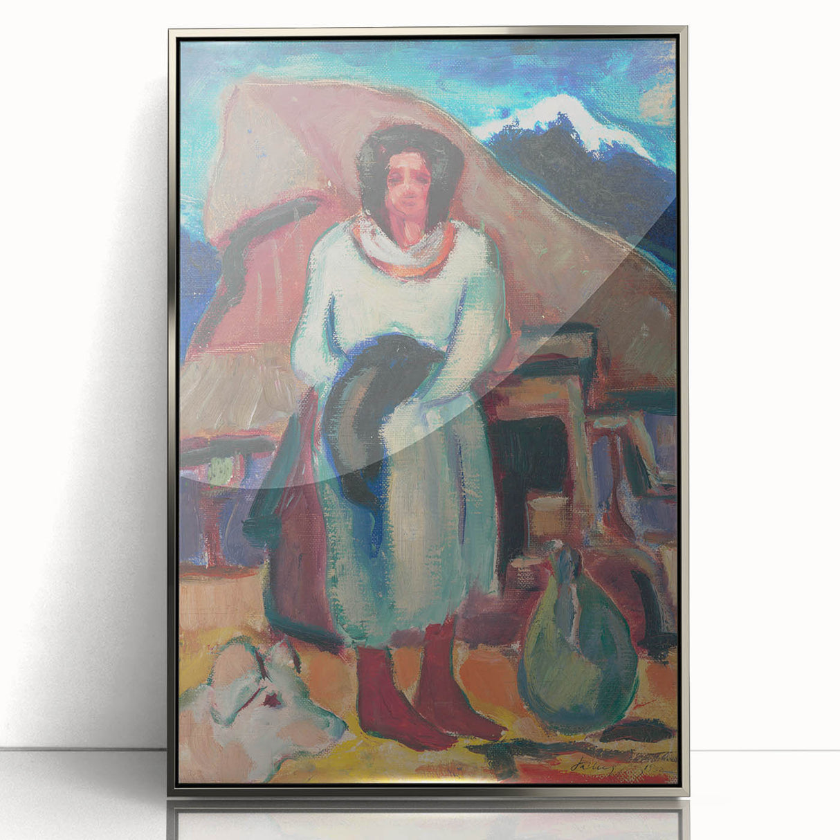 Modern Wall Art - Vibrant Village Scene with Abstract Appeal