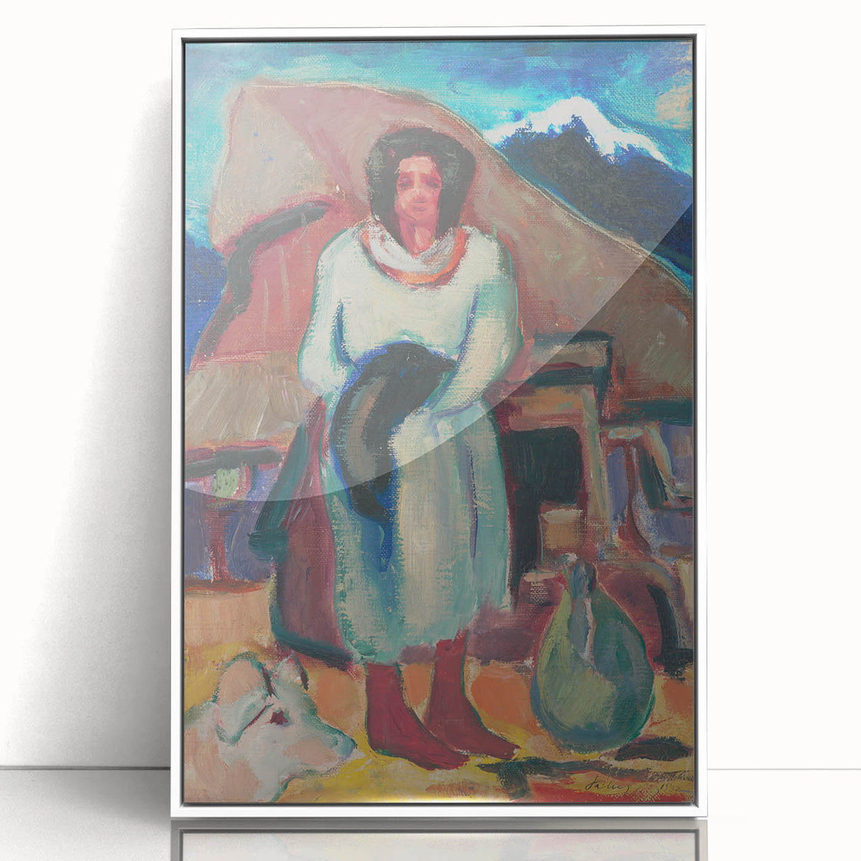 Modern Wall Art - Vibrant Village Scene with Abstract Appeal