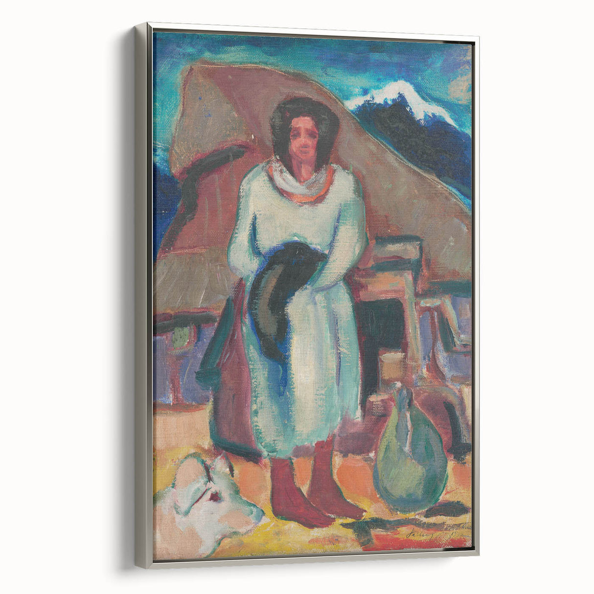 Modern Wall Art - Vibrant Village Scene with Abstract Appeal