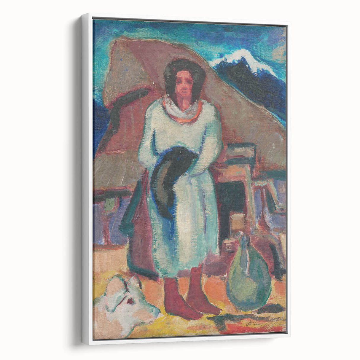 Modern Wall Art - Vibrant Village Scene with Abstract Appeal