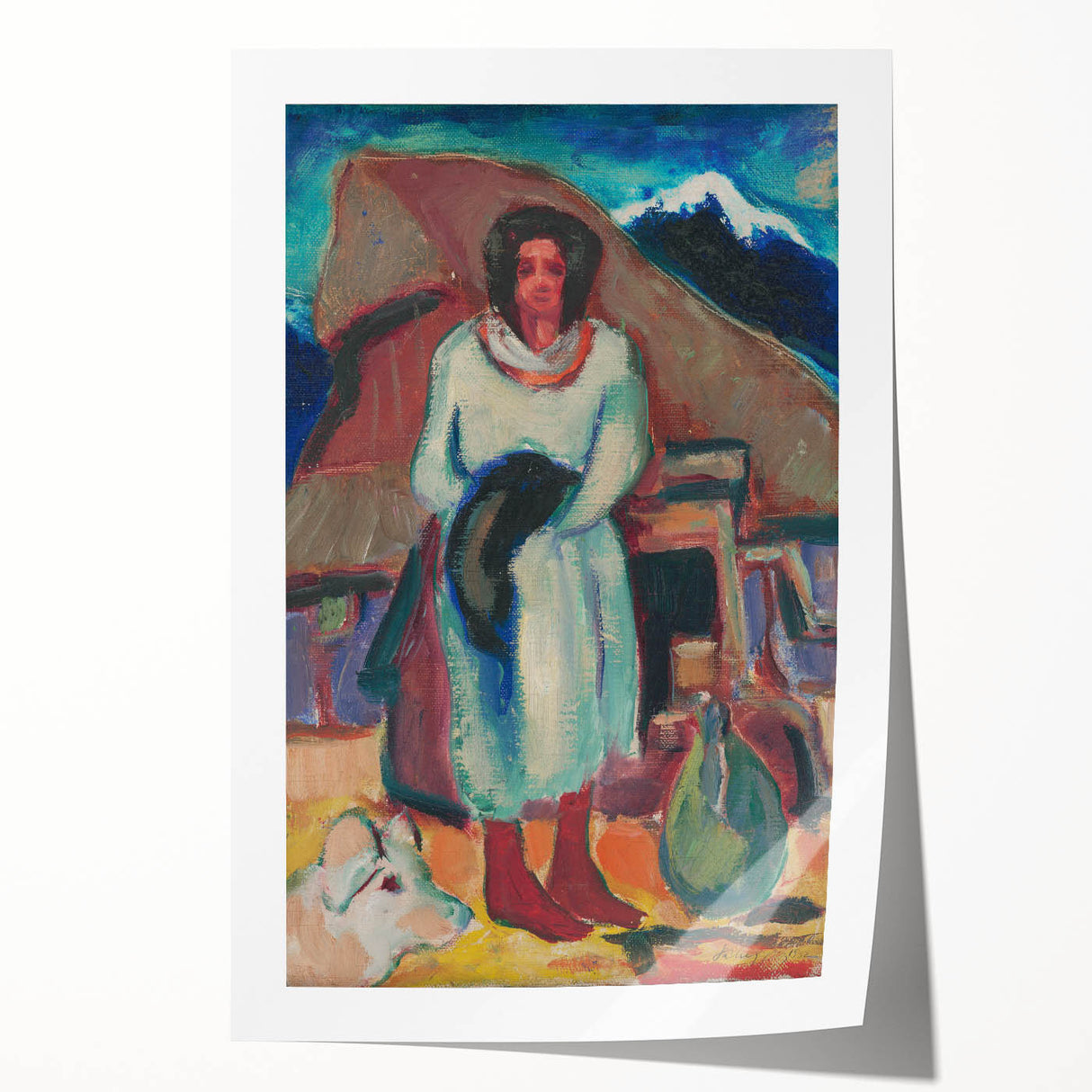 Modern Wall Art - Vibrant Village Scene with Abstract Appeal