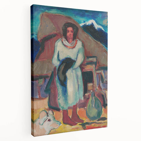 Modern Wall Art - Vibrant Village Scene with Abstract Appeal