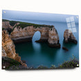 Acrylic artwork depicting a stunning side view of rocky cliffs in vibrant colors, enhanced with pins for a striking display, perfect for modern home decor.