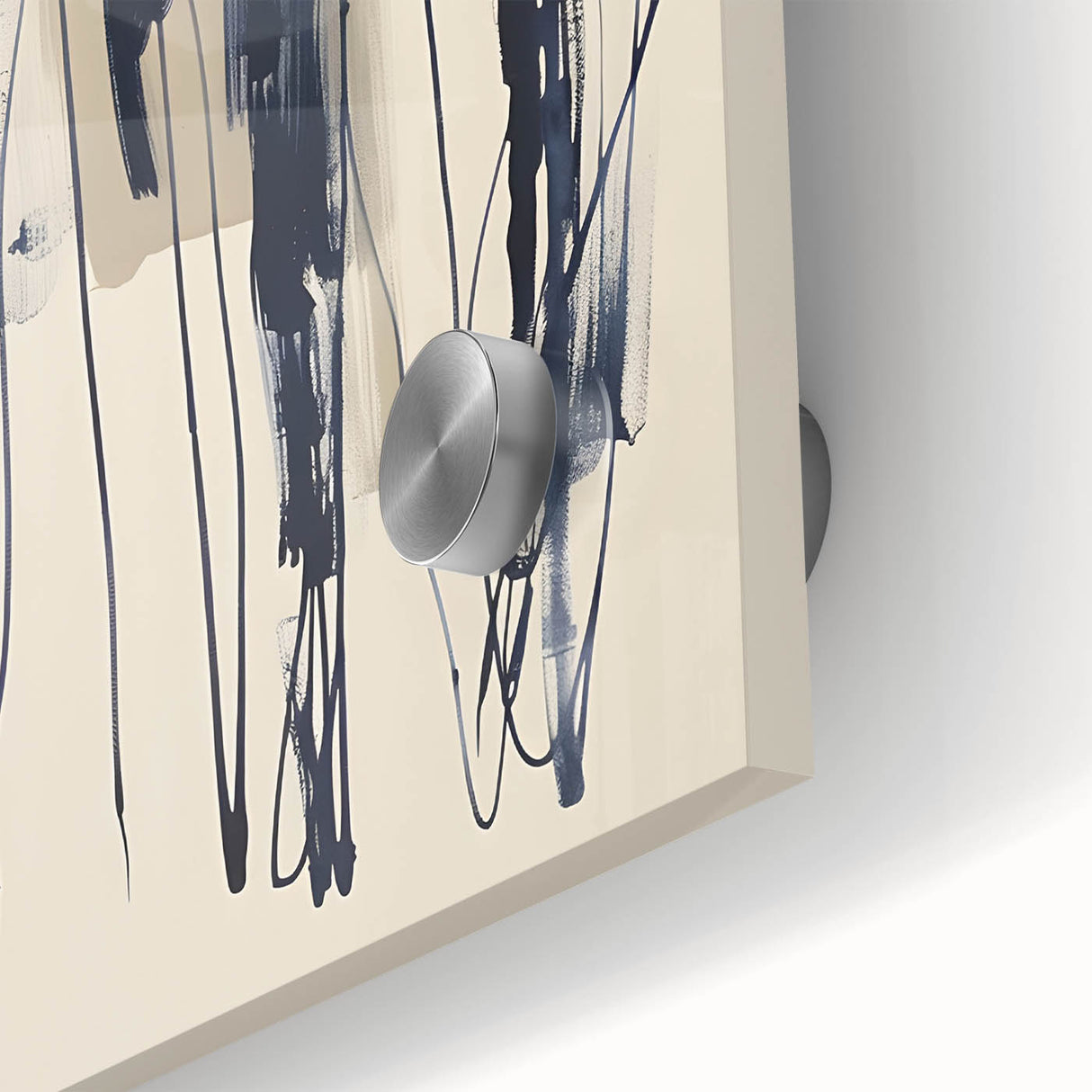 Acrylic Dining Room Artwork - Abstract Navy Blue Expression