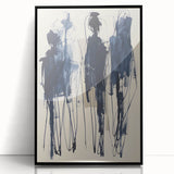 Acrylic Dining Room Artwork - Abstract Navy Blue Expression