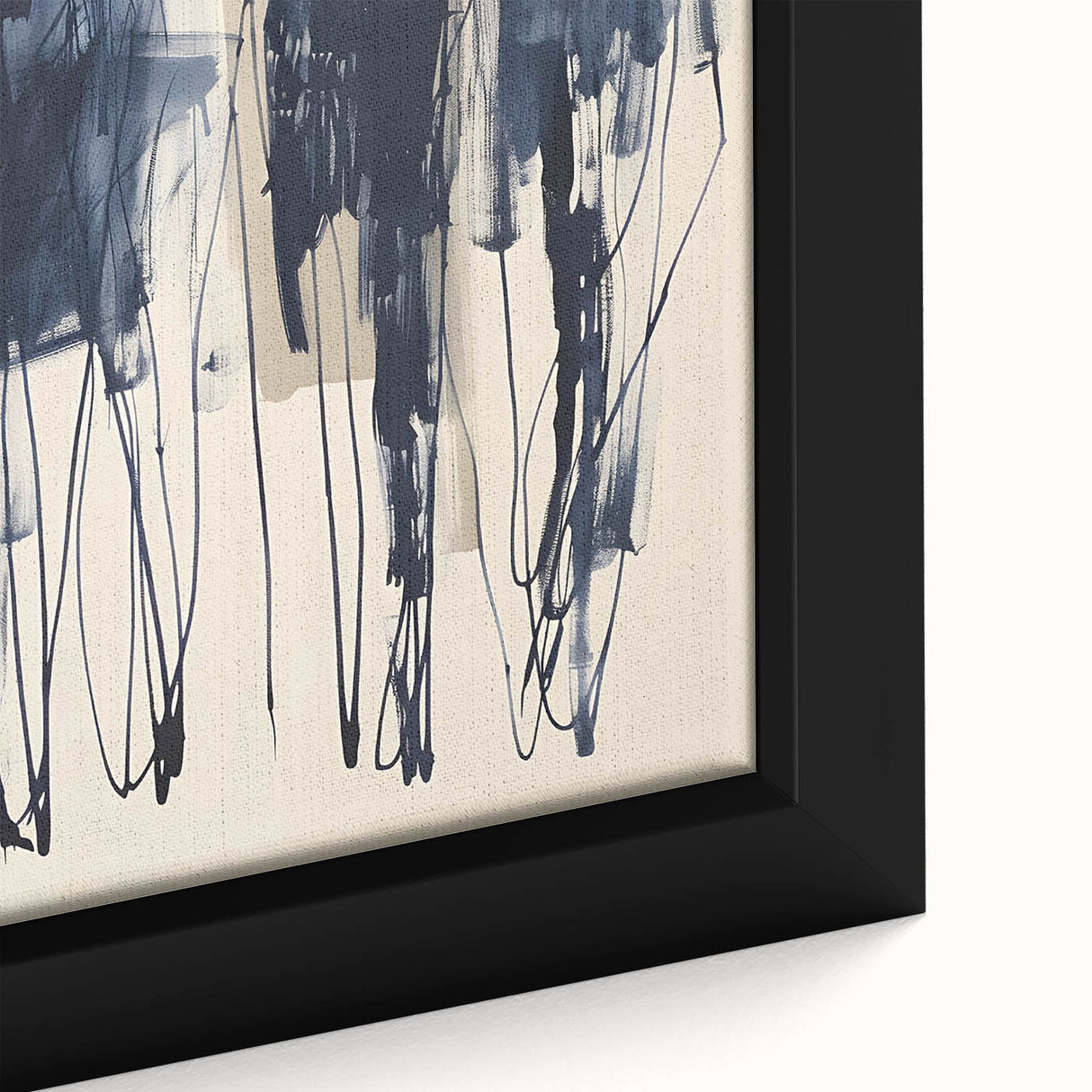 Acrylic Dining Room Artwork - Abstract Navy Blue Expression
