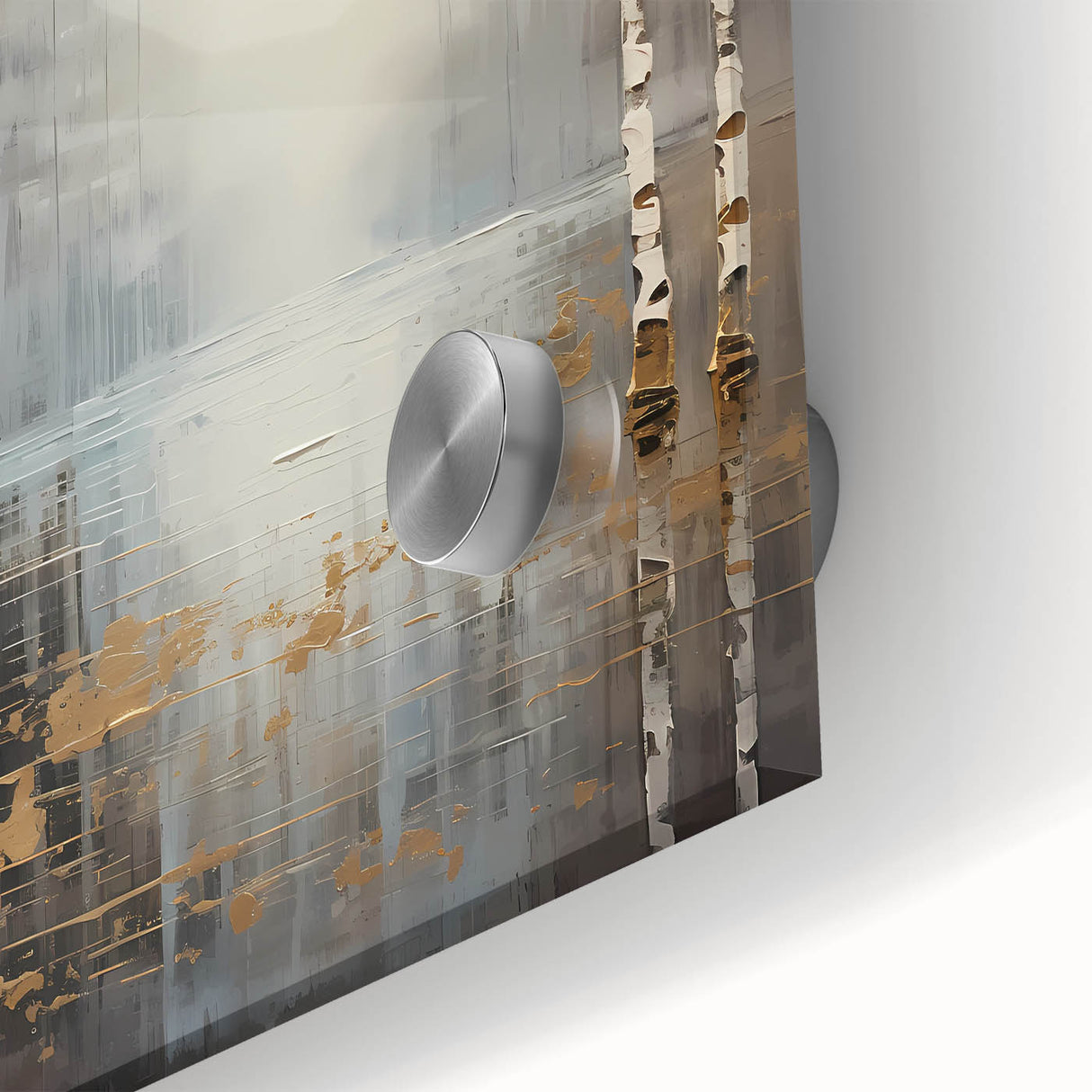 Golden Birch Forest Office Wall Art – Modern Corporate Decor