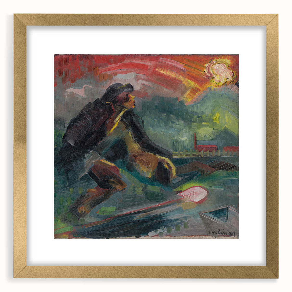 Powerful Expressionist Landscape - Dawn Canvas Print in Bold Colors