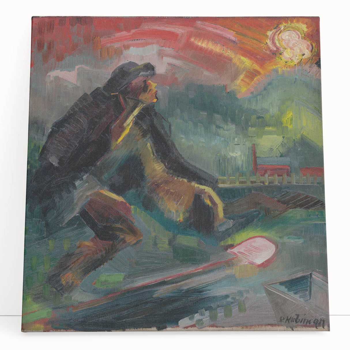 Powerful Expressionist Landscape - Dawn Canvas Print in Bold Colors