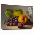 Acrylic print of large abstract fruits in vibrant colors, ideal for dining room or bedroom wall decor.