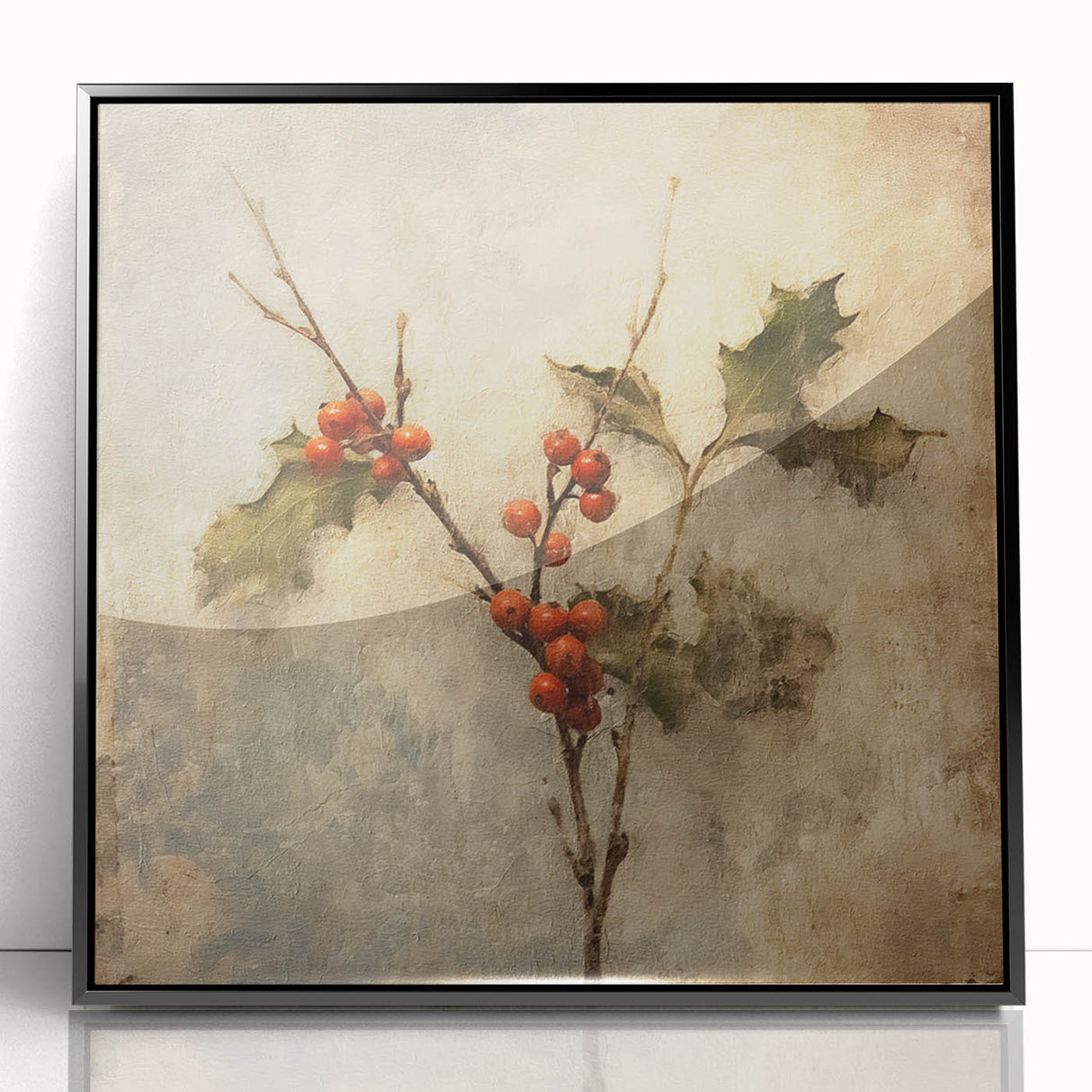 Holiday Decor Prints - Snowy Pine Tree Print Festive Canvas Art