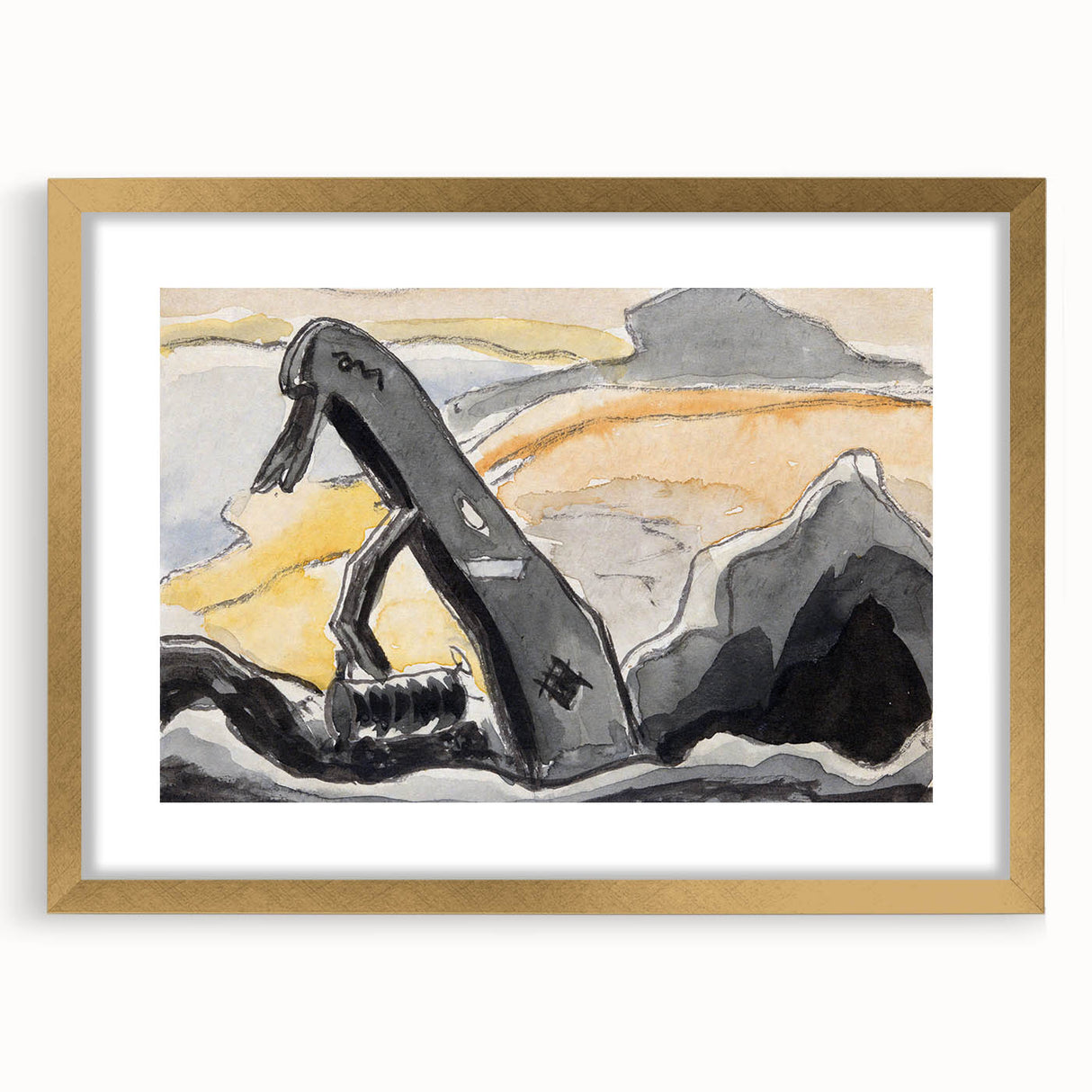 Modern Wall Art Print - Steam Shovel by Arthur Dove - Industrial Decor