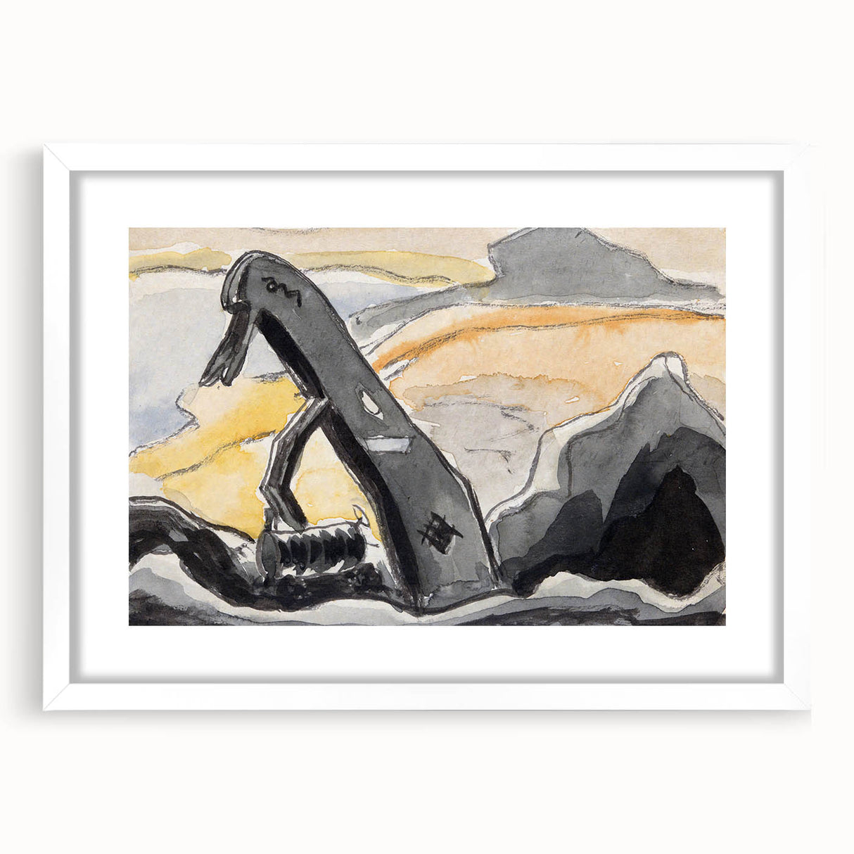 Modern Wall Art Print - Steam Shovel by Arthur Dove - Industrial Decor
