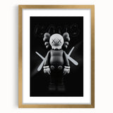 Modern Pop Art Wall Art - Black & White KAWS Inspired Canvas Print