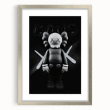 Modern Pop Art Wall Art - Black & White KAWS Inspired Canvas Print