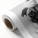 Pug Bathroom Wall Art - Modern Black and White Bathroom Decor